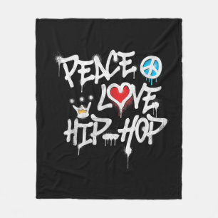 Peace Love Hip Hop Dancing Fleece Deken