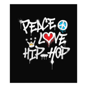 Peace Love Hip Hop Dancing Foto Afdruk