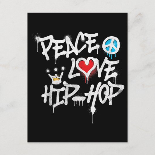 Peace Love Hip Hop Dancing Informatiekaartje (Voorkant)