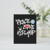 Peace Love Hip Hop Dancing Informatiekaartje (Staand voorkant)
