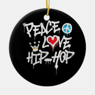 Peace Love Hip Hop Dancing Keramisch Ornament