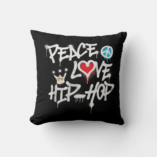 Peace Love Hip Hop Dancing Kussen (Voorkant)