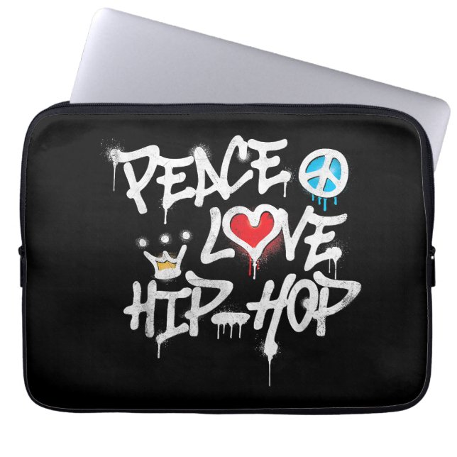 Peace Love Hip Hop Dancing Laptop Sleeve (Voorkant)