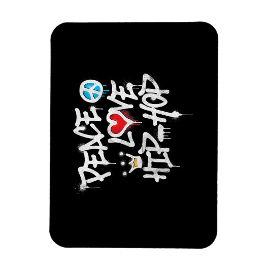 Peace Love Hip Hop Dancing Magneet (Verticaal)