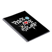 Peace Love Hip Hop Dancing Notitieboek (Rechterzijde)