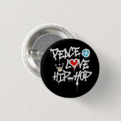 Peace Love Hip Hop Dancing Ronde Button 3,2 Cm (Voorkant /achterkant)