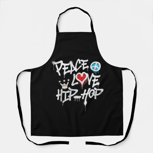 Peace Love Hip Hop Dancing Schort (Voorkant)