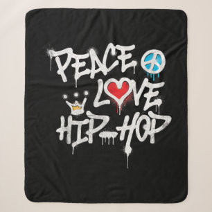Peace Love Hip Hop Dancing Sherpa Deken