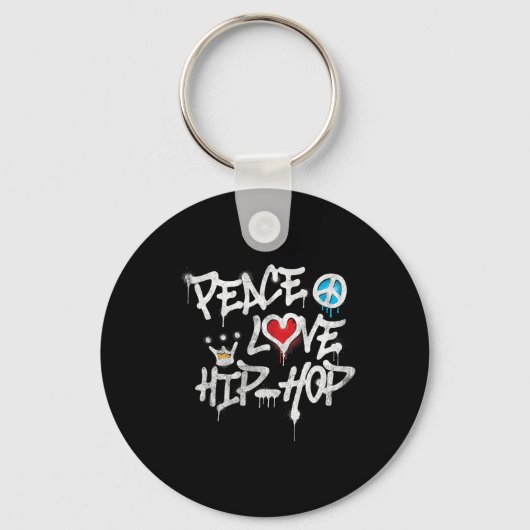 Peace Love Hip Hop Dancing Sleutelhanger (Voorkant)
