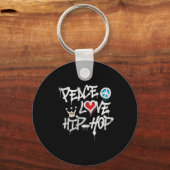 Peace Love Hip Hop Dancing Sleutelhanger (Voorkant)