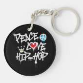 Peace Love Hip Hop Dancing Sleutelhanger (Achterkant)