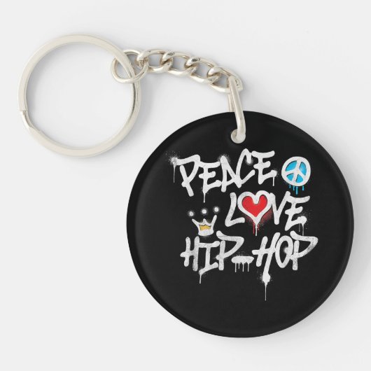 Peace Love Hip Hop Dancing Sleutelhanger (Voorkant)