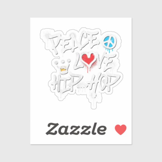 Peace Love Hip Hop Dancing Sticker (Vel)