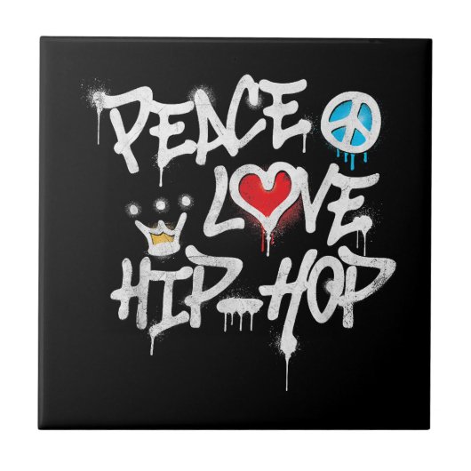 Peace Love Hip Hop Dancing Tegeltje (Voorkant)