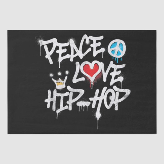 Peace Love Hip Hop Dancing Tissuepapier (Voorkant)