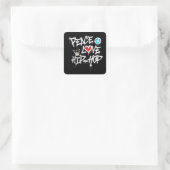 Peace Love Hip Hop Dancing Vierkante Sticker (Tas)