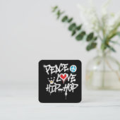 Peace Love Hip Hop Dancing Vierkante Visitekaartje (Staand voorkant)