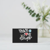 Peace Love Hip Hop Dancing Visitekaartje (Staand voorkant)