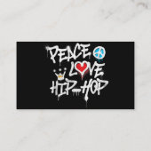 Peace Love Hip Hop Dancing Visitekaartje (Achterkant)