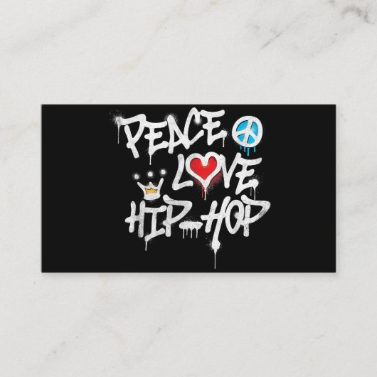 Peace Love Hip Hop Dancing Visitekaartje (Voorkant)