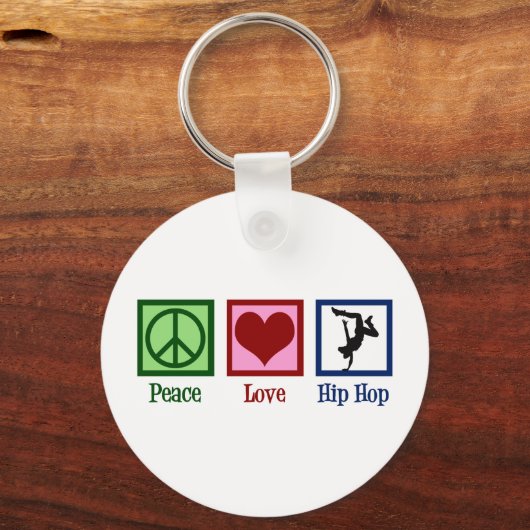 Peace Love Hip Hop Sleutelhanger (Voorkant)