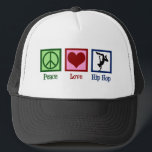 Peace Love Hip Hop Trucker Pet<br><div class="desc">Peace Love Hip Hop.  A cool hip hop music gift for a break dancer or hip hop artist.</div>