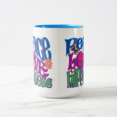 Peace Love Hippieness 15oz Tweekleurige Koffiemok (Center)