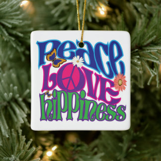 Peace Love Hippieness Keramisch Ornament