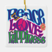 Peace Love Hippieness Keramisch Ornament (Voorkant)