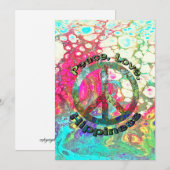 Peace, Love, Hippiness, Hippie, peace sign, retro, (Voorkant / Achterkant)