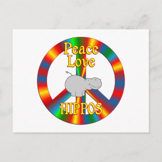 Peace Love Hippos Briefkaart