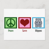Peace Love Hippos Briefkaart (Voorkant)