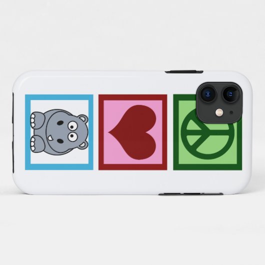 Peace Love Hippos Case-Mate iPhone Case (Achterkant (horizontaal))