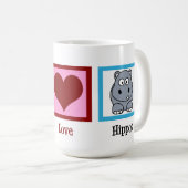 Peace Love Hippos Cute Hippo Koffiemok (Voorkant rechts)