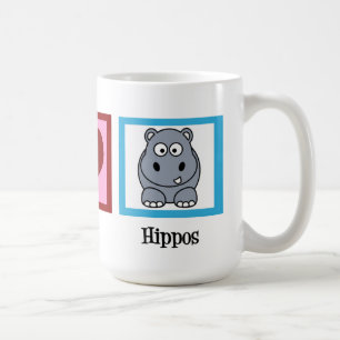 Peace Love Hippos Cute Hippo Koffiemok