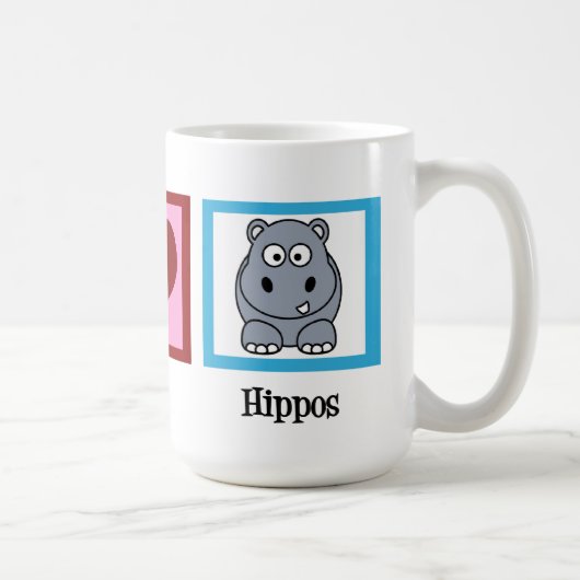 Peace Love Hippos Cute Hippo Koffiemok (Rechts)