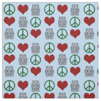 Peace Love Hippos Cute Hippo Pattern