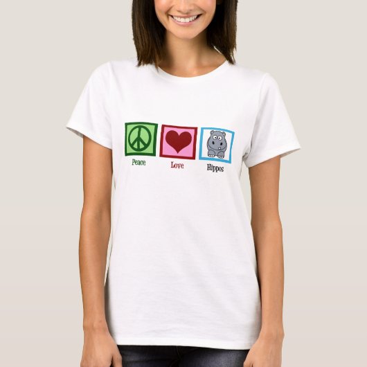 Peace Love Hippos Cute Hippo Women's T-shirt (Voorkant)
