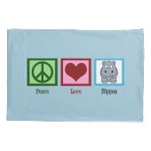 Peace Love Hippos Kussensloop (Achterkant)