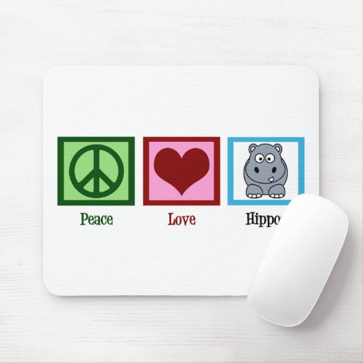 Peace Love Hippos Muismat (Met muis)