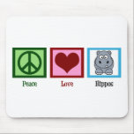 Peace Love Hippos Muismat<br><div class="desc">Cute hippo gift.</div>