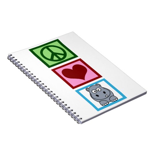 Peace Love Hippos Notitieboek (Rechterzijde)