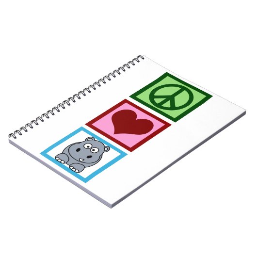 Peace Love Hippos Notitieboek (Linkerzijde)