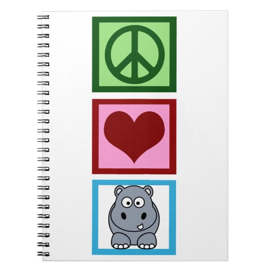 Peace Love Hippos Notitieboek (Voorkant)