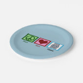 Peace Love Hippos Papieren Bordje (Gekanteld)