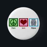 Peace Love Hippos Ronde Button 5,7 Cm<br><div class="desc">Cute hippo cadeau met een  groen vredesteken,  hart en een schattige cartoon hippopotamus.</div>
