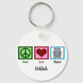 Peace Love Hippos Sleutelhanger (Voorkant)