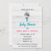 ** Peace & Love Hippy Rustieke Baby Neutrale Douch Kaart (Achterkant)