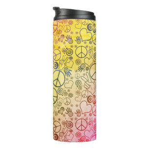 Peace Love Hippy Symbol Design Thermosbeker