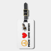 Peace Love Hockey Bagagelabel (Voorkant verticaal)